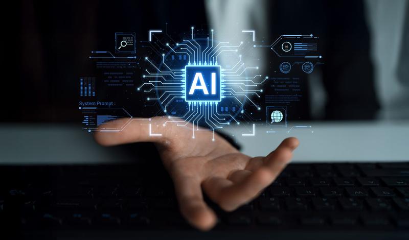 AI above an open hand